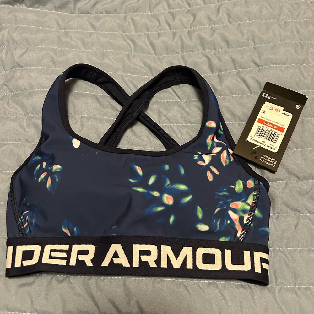 Under Armour Navy Floral Sports Bra